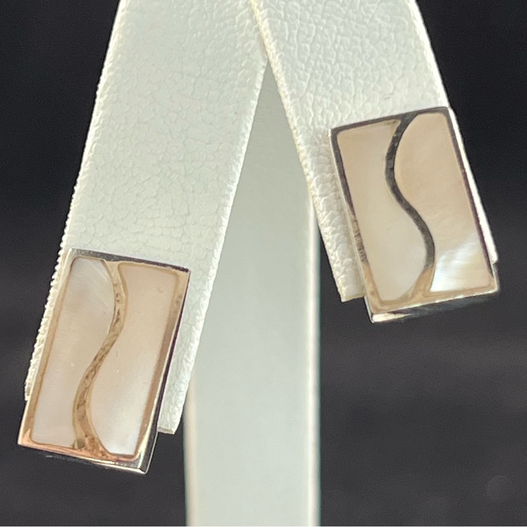 Motherofpearl Inlay Sterling Silver Earrings